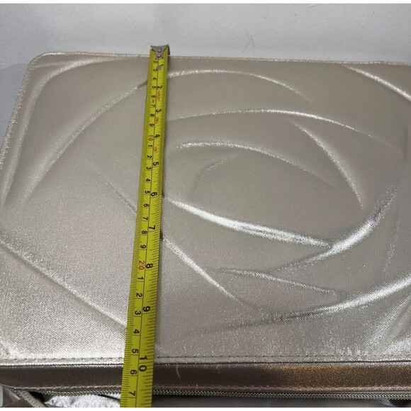 Lancome Metallic Gold color Makeup Bag Case ~ 2023 limited Edition~ with Handle - Picture 6 of 7